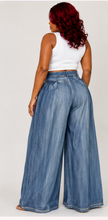 Wide leg denim jeans