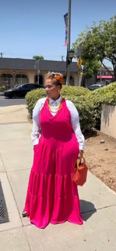 Tiered wide leg jumper